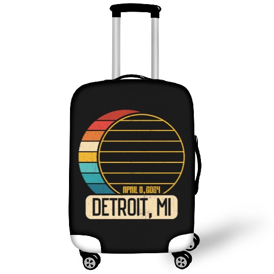 Total Solar Eclipse Michigan Detroit April 28 2024 Luggage Covers