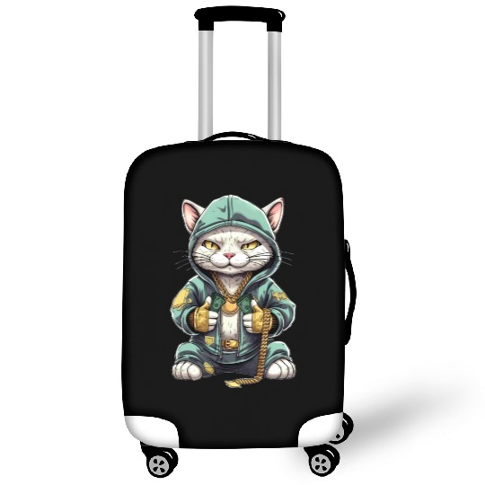 Funny Hip Hop Cat Lover Design Luggage Covers
