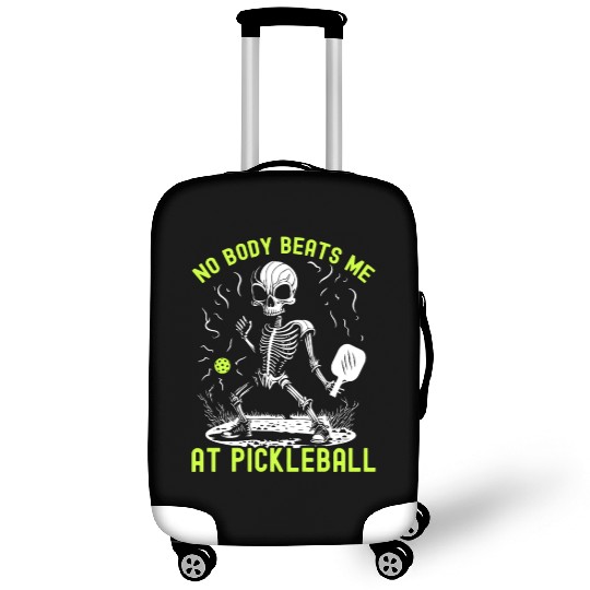 No Body Beats Me At Pickleball Halloween Skeleton Luggage Covers