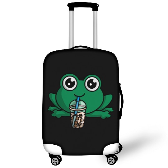 Bubble Boba Tea Drink Frog Cute Anime Kawaii Toad Luggage Covers