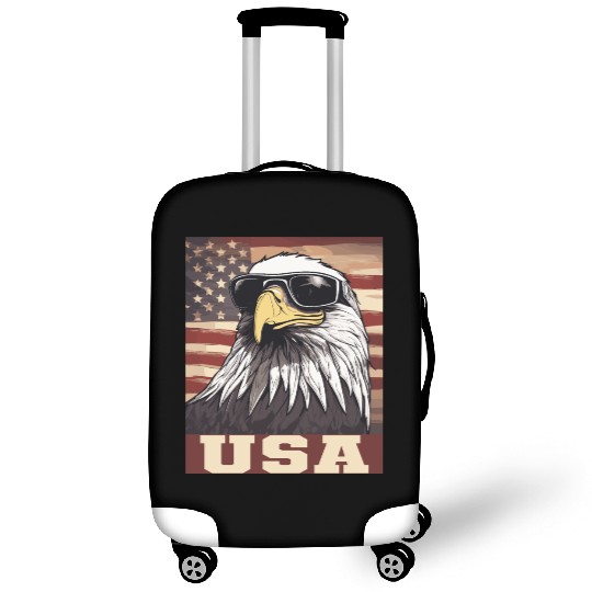 gift idea bald eagle american flag Luggage Covers