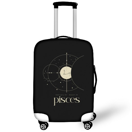 Minimalist Pisces Zodiac Astrology Moon Stars Luggage Covers