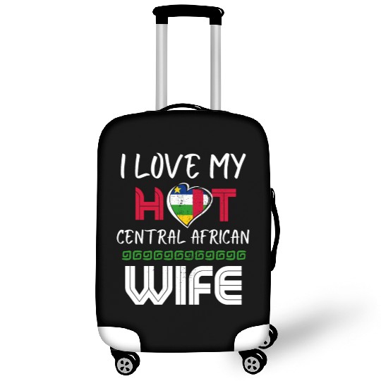 Funny I Love My Hot Central African Wife Husband Luggage Covers