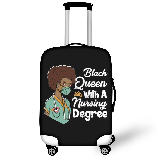 Black Queen With A Nursing Degree Luggage Covers