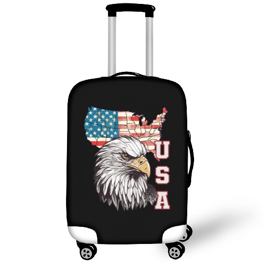 gift idea bald eagle american flag Luggage Covers