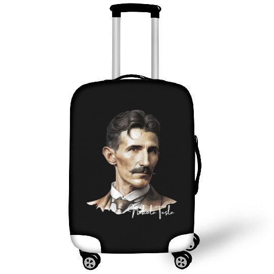 Artistic Illustration of Nikola Tesla Luggage Covers