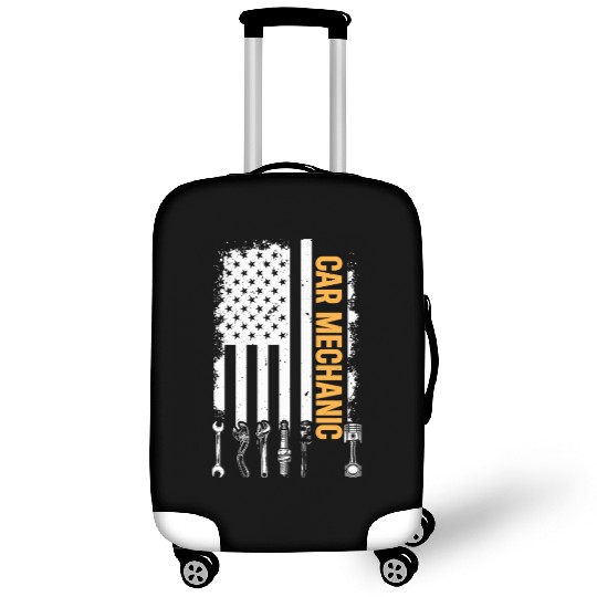 Car Mechanic US Flag Auto Mechanic Luggage Covers