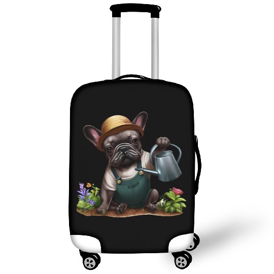 Frenchie Playing in the Garden Luggage Covers