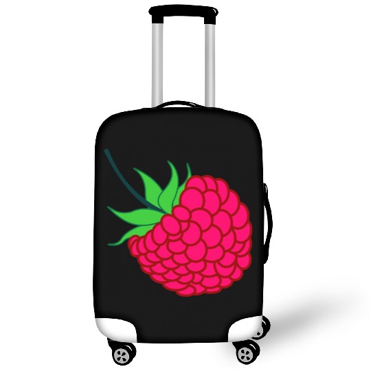 Raspberry red with green leaves Luggage Covers