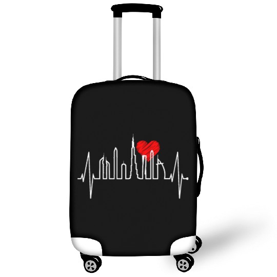 Dubai Skyline Heartbeat Burj Khalifa Silhouette Luggage Covers