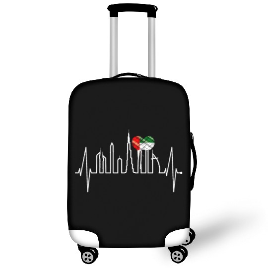 Dubai Skyline Heartbeat Burj Khalifa Love UAE Flag Luggage Covers