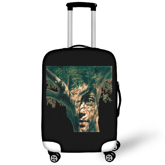 Olive tree and face Luggage Covers