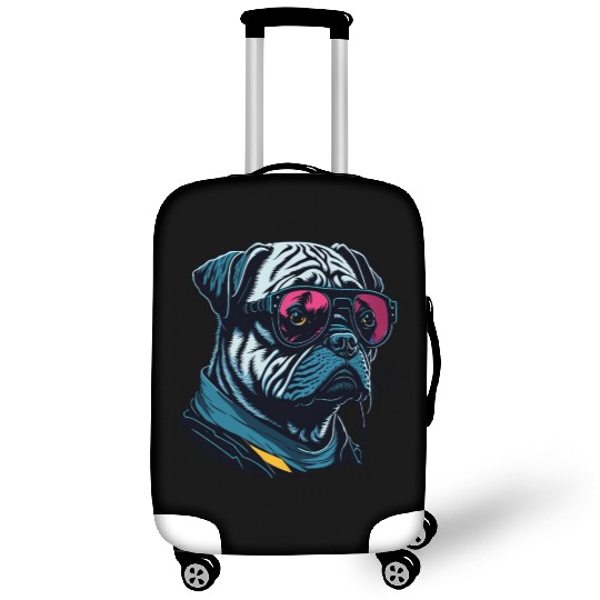 Cool Sunglasses Headphone Pug Dog Luggage Covers