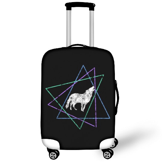 Geometric Howling Wolf Luggage Covers