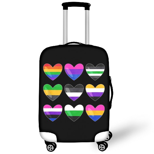 Lesbian And Gay Flag LGBTQ LGBT Rainbow Heart Luggage Covers