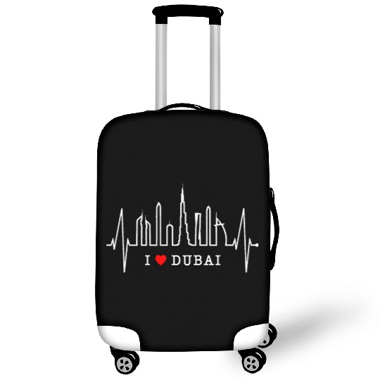 Dubai Skyline Heartbeat Burj Khalifa Silhouette Luggage Covers