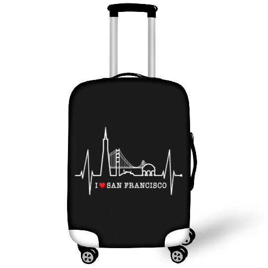 San Francisco Skyline Heartbeat California Lover Luggage Covers
