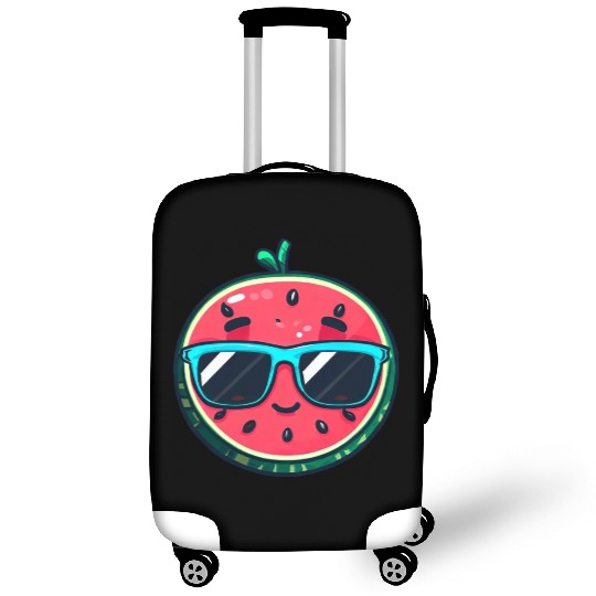 Kawaii Melon with Sunglasses: Summer Fruit Chill Luggage Covers