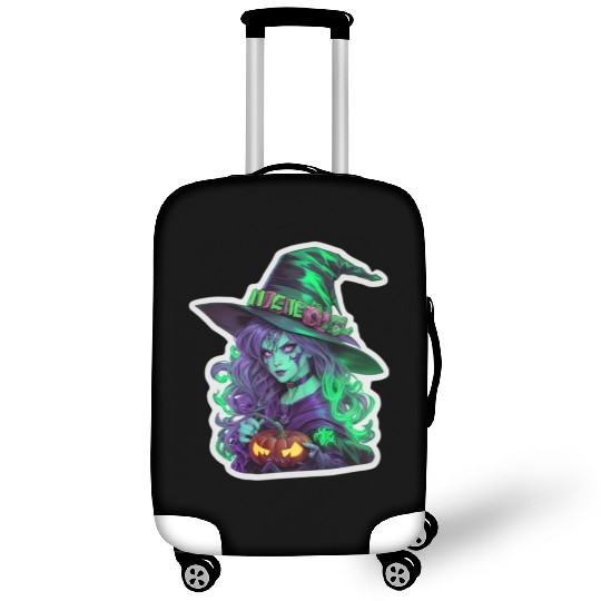Wicked Witch Halloween Sticker, neon color Luggage Covers