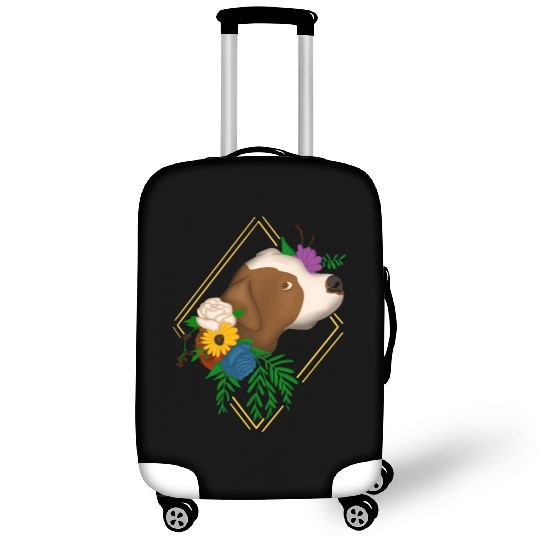 Pitbull Lover Floral Dog Graphic For Pittie Owners Luggage Covers