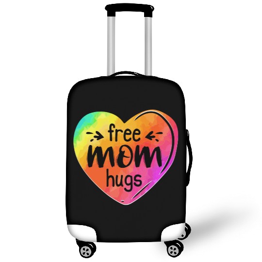 LGBTQIA LGBT Free Mom Hugs Rainbow Heart Gay Pride Luggage Covers