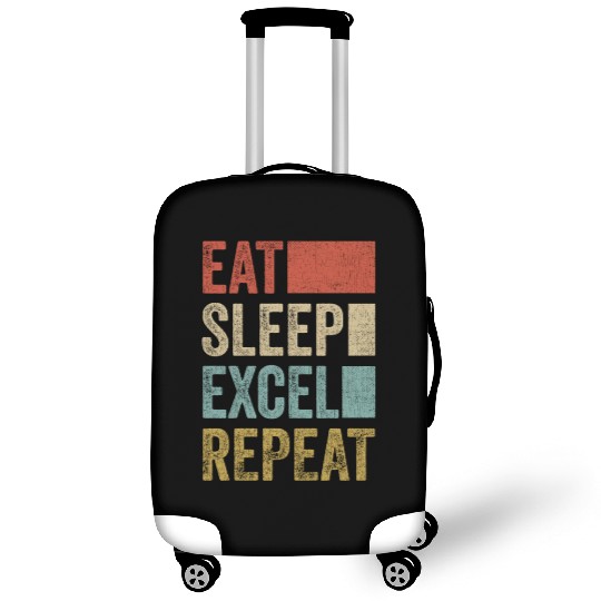 Vintage Retro Eat Sleep Excel Repeat Funny Excel Luggage Covers