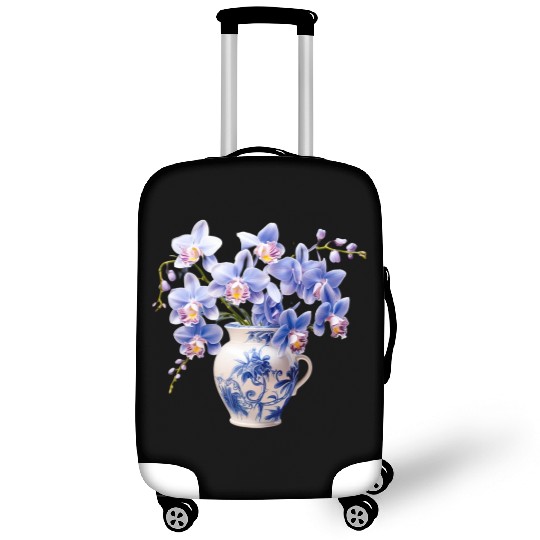 Blue Orchids in a Vase Graphic Luggage Covers