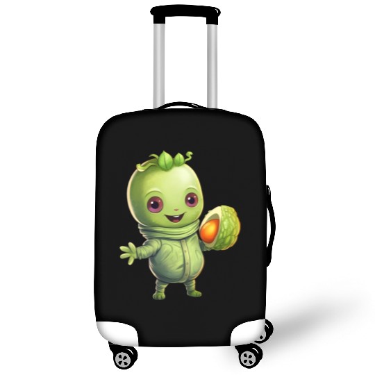Green Alien Meets Avocado: Healthy Extraterrestria Luggage Covers