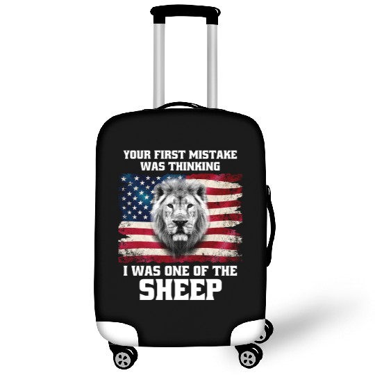 American flag and lion Luggage Covers
