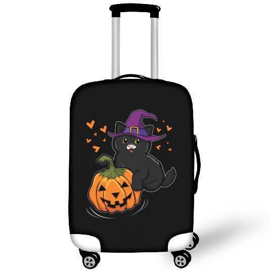 Witch Cat In Pumpkin Cool Creepy Halloween Luggage Covers