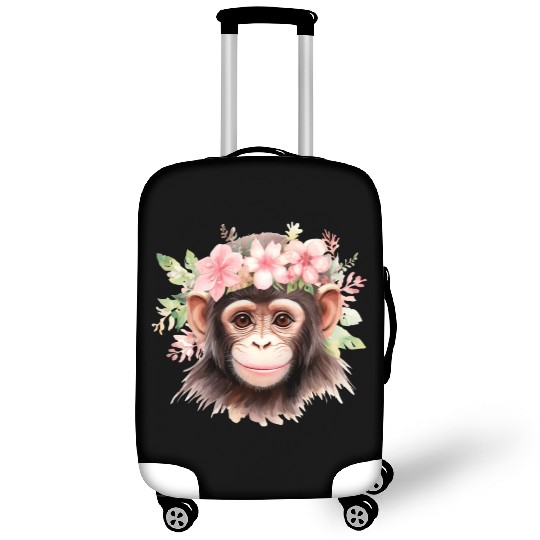 Monkey Chimpanzee Jungle Animal Boho Floral Ape Luggage Covers