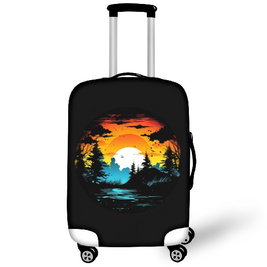 Riverside Twilight in the Forest Luggage Covers
