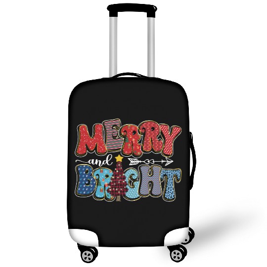 Merry and Bright Chistmas Tree Cute Christmas Luggage Covers