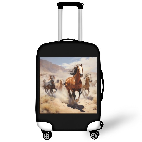 wild horses running in the desert Luggage Covers