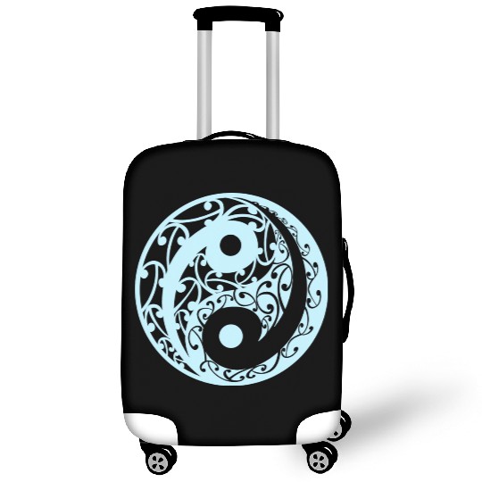 Yin And Yang In A Koru Pattern In A Light Blue Luggage Covers