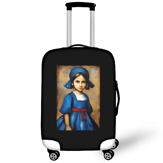 Girl in Blue Dress Luggage Covers