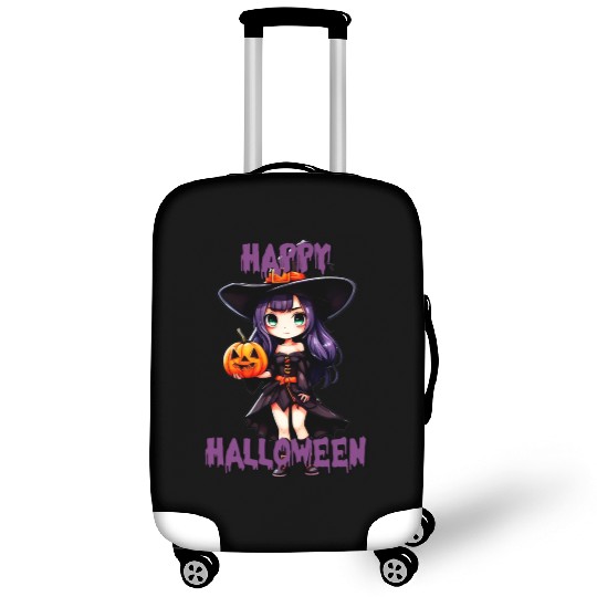 Happy Halloween purple witch Luggage Covers