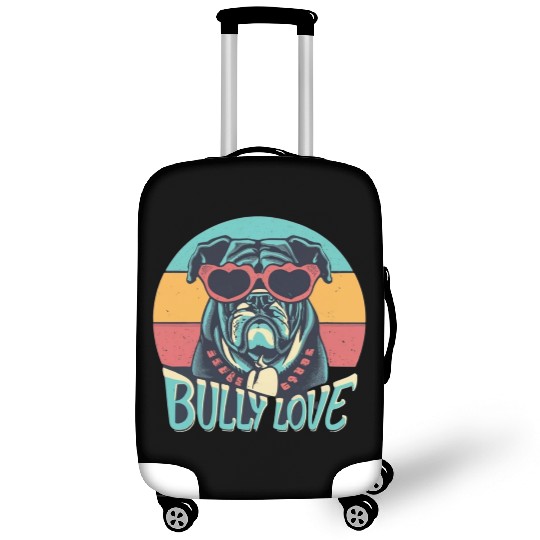Dog Love Bully Retro Luggage Covers Dog owner Bully lover