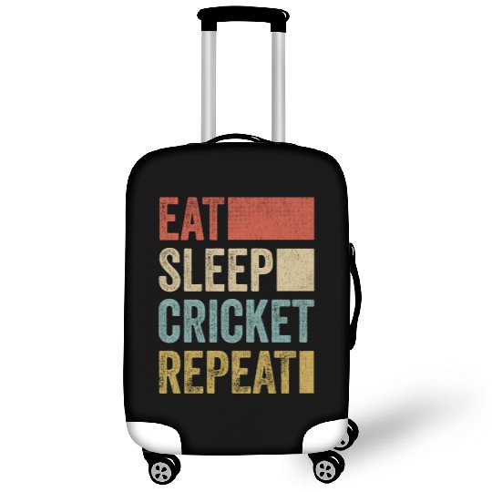 Retro Eat Sleep Cricket Repeat Funny Cricket Luggage Covers