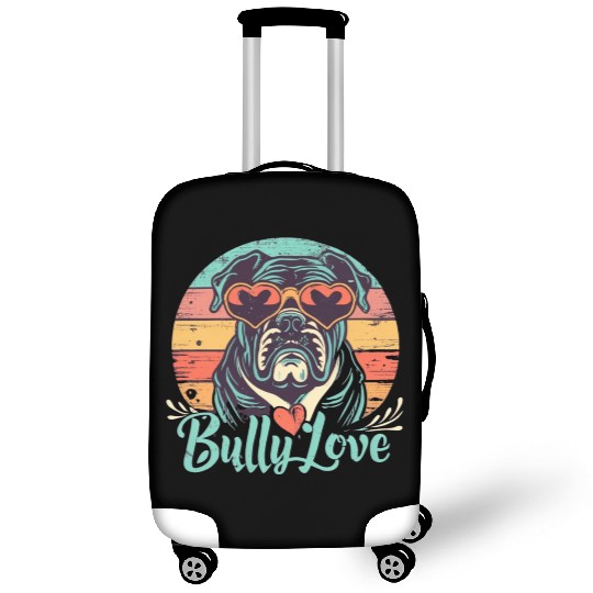 Dog Love Bully Retro Luggage Covers Dog owner Bully lover