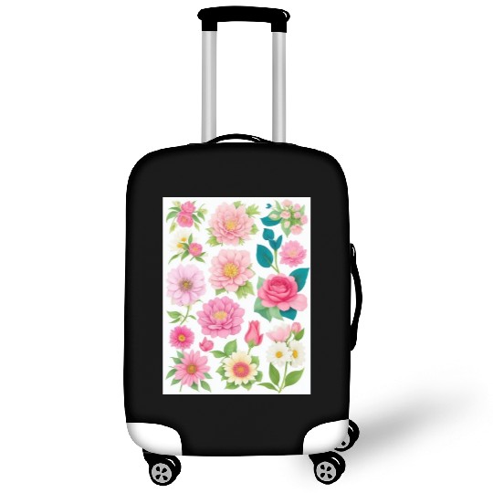 Blooming Crimson and coral Spring Flowers Luggage Covers