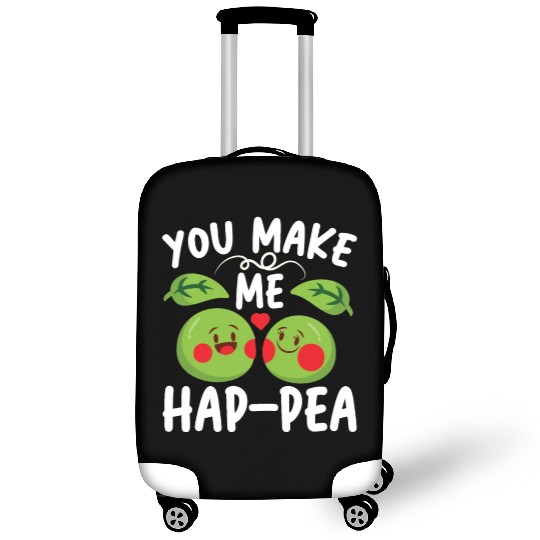 You Make Me Hap-pea for a Husband Wife Bride Luggage Covers