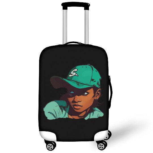 Light Skin Girl in Baseball Hat Luggage Covers