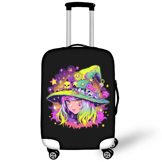 Cute Neon Witch Luggage Covers