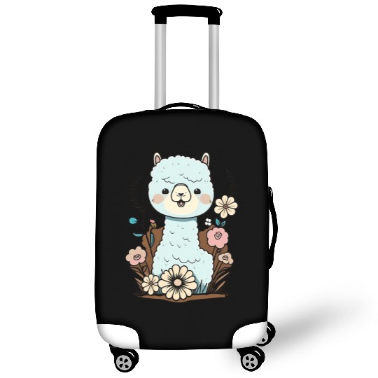 Cute Alpaca Flower Garden Kawaii Llama Lover Luggage Covers