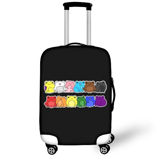 Pride Progress Flag Frog Design for Equality Luggage Covers