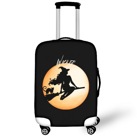 Wicked Cat Witch Funny Halloween Witch Luggage Covers