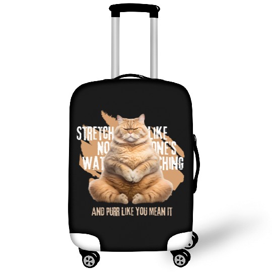 Stretch and Purr: Cat Ready for Exercise Luggage Covers