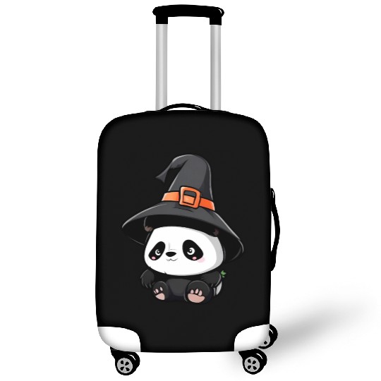 Cute Halloween panda with a witch hat. Luggage Covers