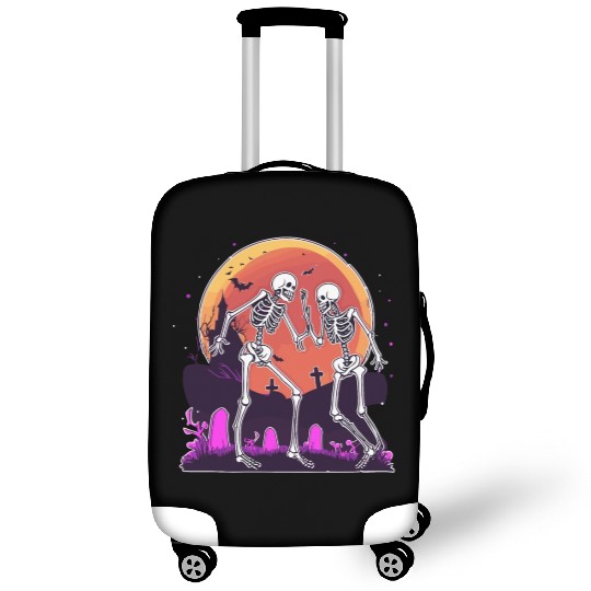 "Skeletal Dance-Off Under Neon Moon" Luggage Covers